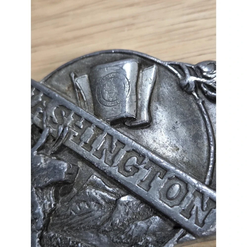 Vintage 1983 Siskiyou Washington State Belt Buckle Elk Pewter E-35 USA